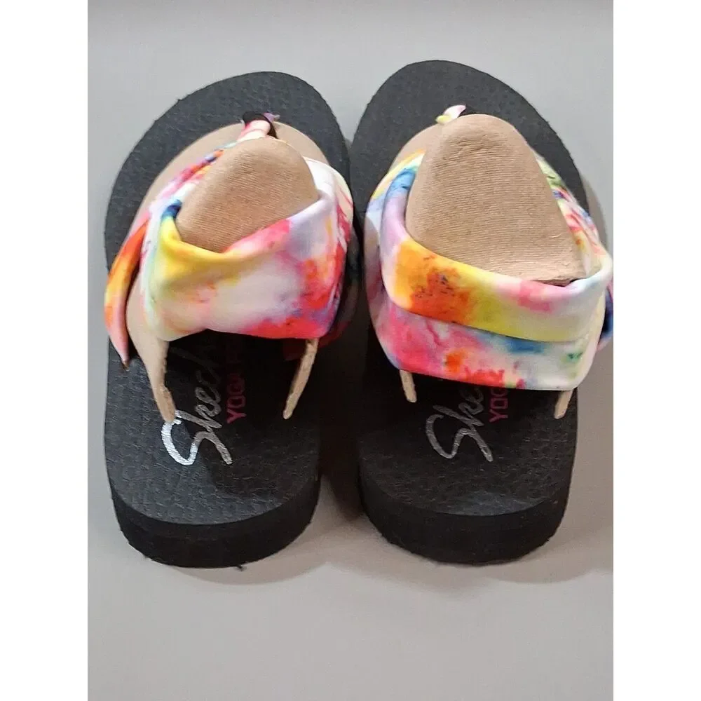 Skechers Womens Yoga Foam Tie Dye Slingback Sandals Size 7 EU 37